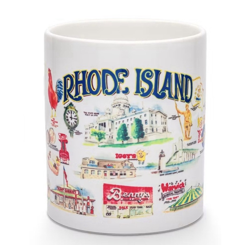 Rhode Island Rocks Souvenir Coffee Cup Mug Landmarks State Capitol Newport RI